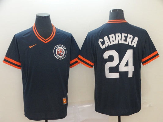Men's Detroit Tigers Miguel Cabrera #24 Navy Replica Player jersey