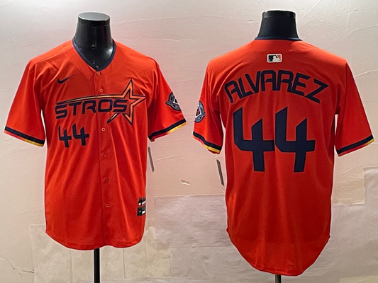 Men's Houston Astros Yordan Alvarez #44 Orange 2025 City Connect Limited Player jersey