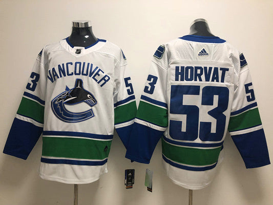 Men's Vancouver Canucks Bo Horvat #53 White Breakaway jersey