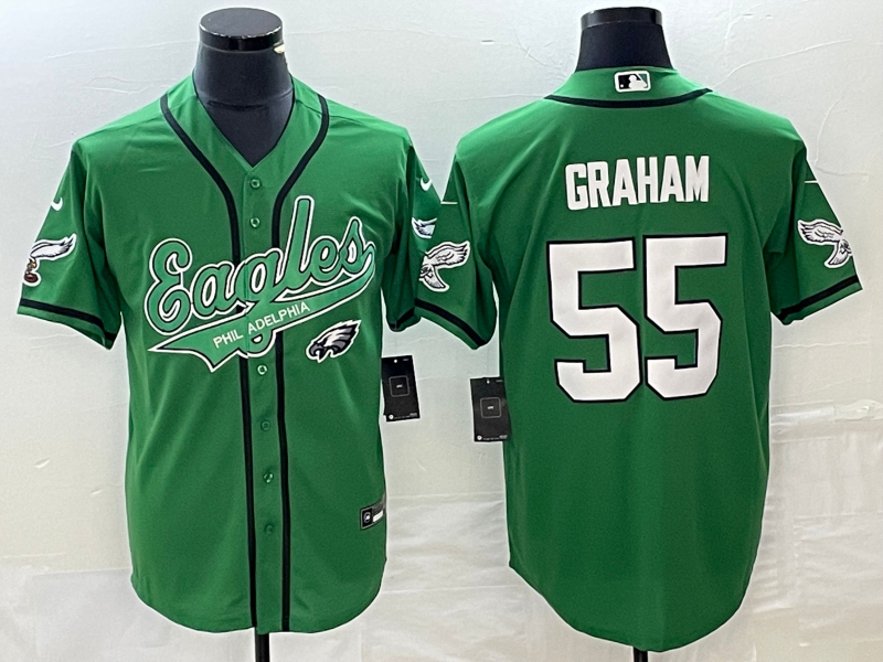 Men's Philadelphia Eagles Brandon Graham #55 Kelly Green Game jersey Joint Edition