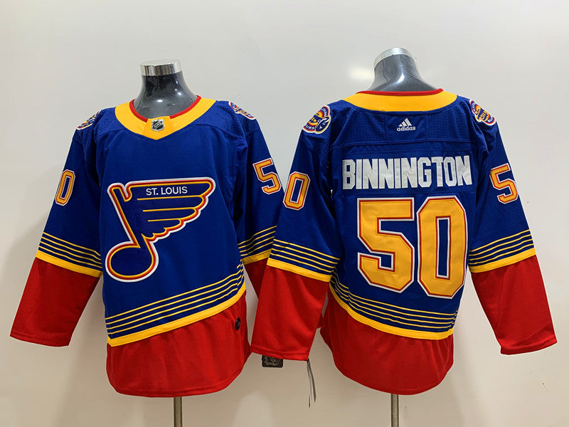 Men's St. Louis Blues Jordan Binnington #50 Blue Breakaway Player jersey