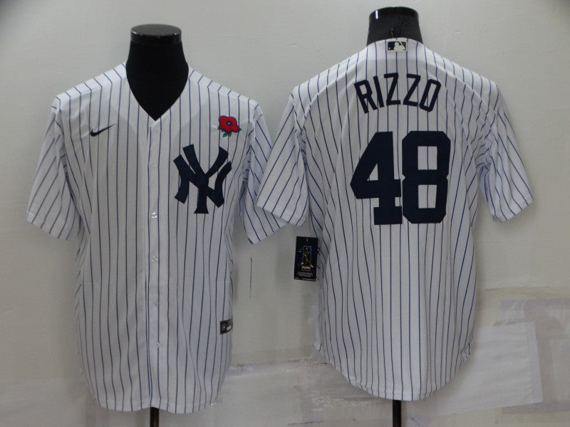 Men's New York Yankees Anthony Rizzo #48 White Replica Player jersey