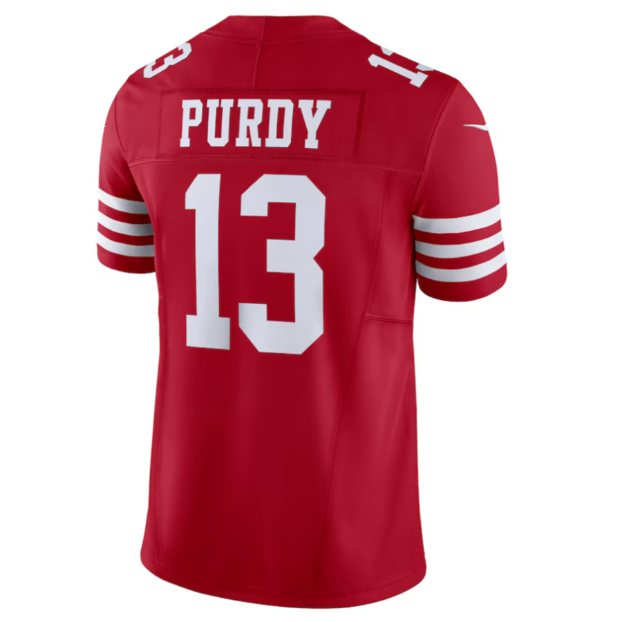 #13 Brock Purdy Player SF.49ers Scarlet Vapor F.U.S.E. Limited Football Jerseys