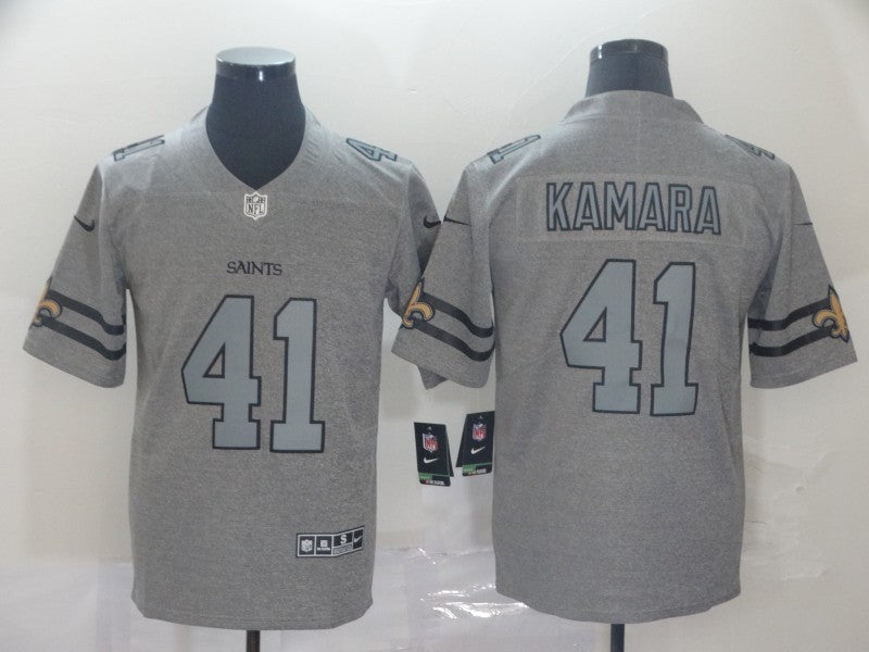Men's New Orleans Saints Alvin Kamara #41 Gray Game jersey