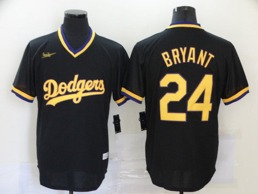 Men's Los Angeles Dodgers Kobe Bryant Black Replica Baseball jersey