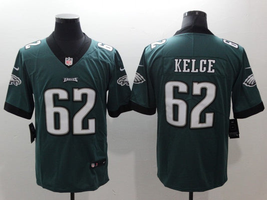 Men's Philadelphia Eagles Jason Kelce #62 Midnight Green Game jersey