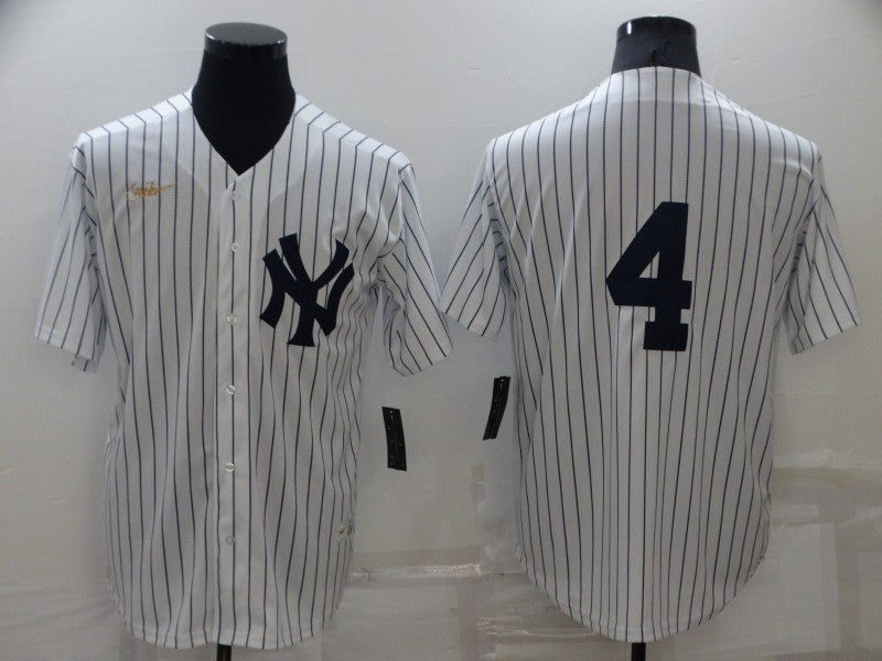 Men's New York Yankees Lou Gehrig #4 White Home Replica Player Name jersey