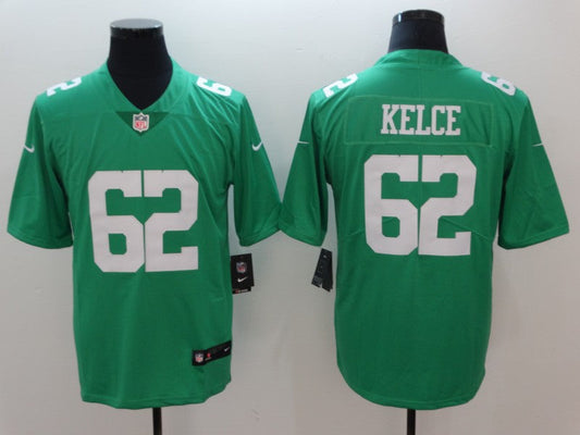 Men's Philadelphia Eagles Jason Kelce #62 Green Game jersey
