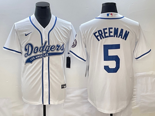 Men's Los Angeles Dodgers Freddie Freeman #5 White Player jersey Joint Edition