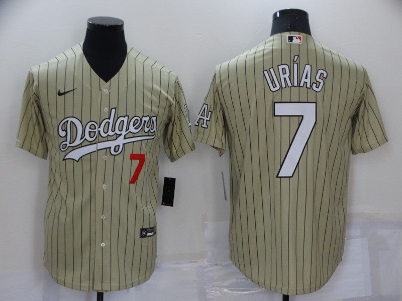 Men's Los Angeles Dodgers Julio Urias #7 Gold Replica Baseball jersey