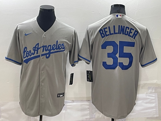 Men's Los Angeles Dodgers Cody Bellinger #35 Gray Stitched jersey