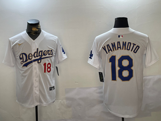 Men's Los Angeles Dodgers Yoshinobu Yamamoto White Game Player jersey