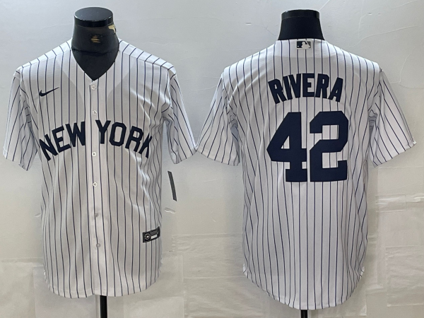 Men's New York Yankees Mariano Rivera #42 White Limited jersey