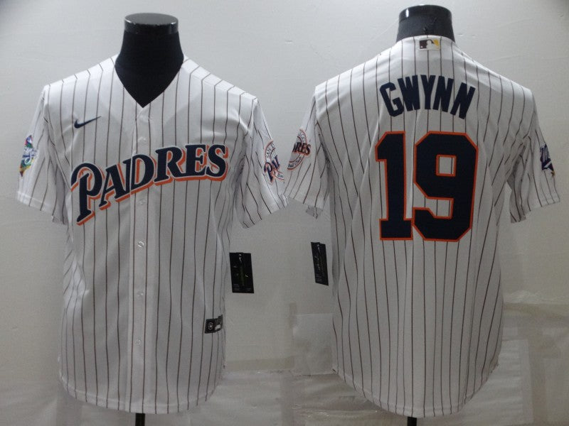 Men's San Diego Padres Tony Gwynn #19 White Replica Team jersey
