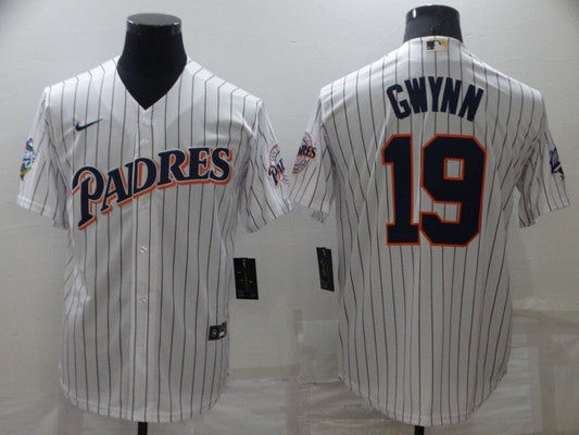 Men's San Diego Padres Tony Gwynn #19 White Replica Team jersey