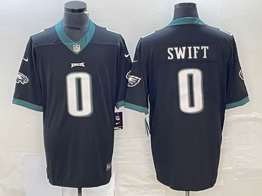 Men's Philadelphia Eagles D'Andre Swift #0 Black Game Player jersey