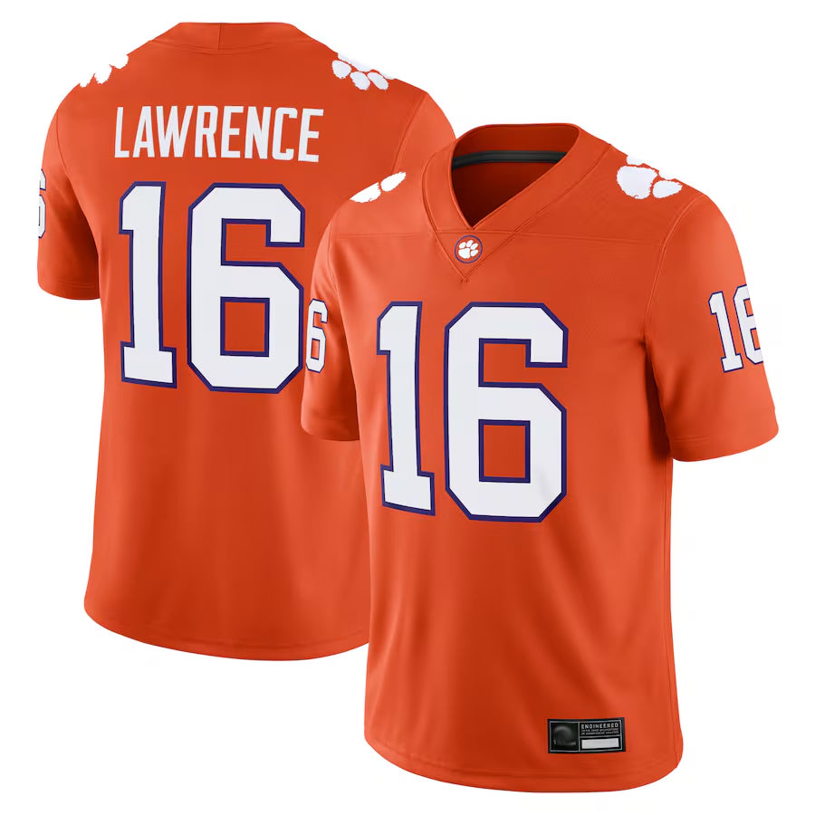 #16 Trevor Lawrence Player Orange CTigers Alumni Game College Jerseys