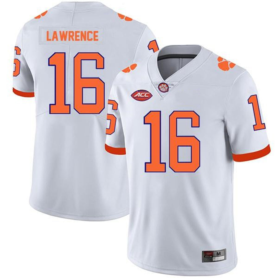 #16 Trevor Lawrence Player White CTigers Game College Jerseys