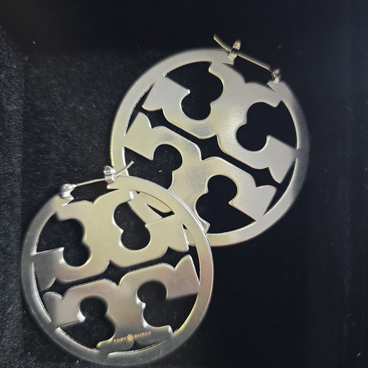 Bold Large- 5CM Silver TB Hoop Earrings for a Statement Look