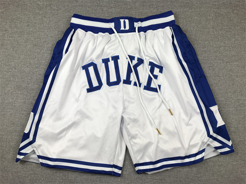 Men's Duke Blue Devils White Basketball Shorts