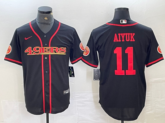 Men's San Francisco 49ers Brandon Aiyuk #11 Black Joint Edition Player jersey