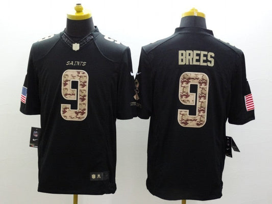 Men's New Orleans Saints Drew Brees #9 Black Team Game jersey