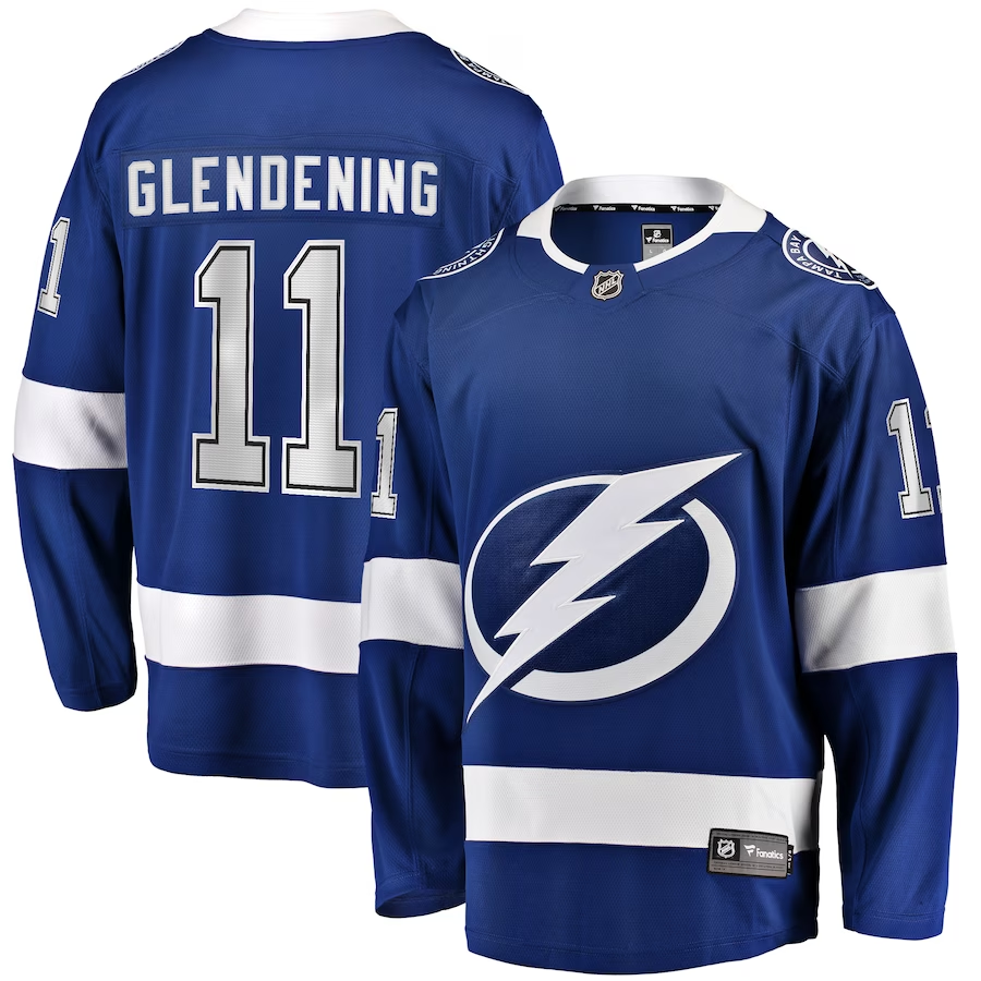 Men's Tampa Bay Lightning Luke Glendening #11 Blue Player jersey