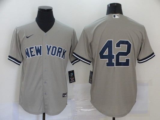 Men's New York Yankees Mariano Rivera #42 Gray Replica Player Name jersey