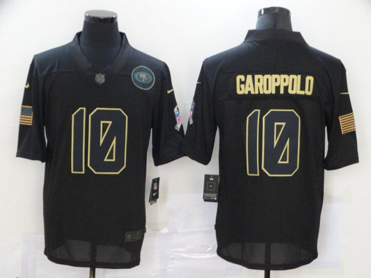 Men's San Francisco 49ers #10 Jimmy Garoppolo Black Player Game jersey
