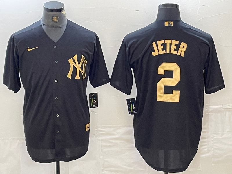 Men's New York Yankees Derek Jeter #2 Black Limited Player jersey