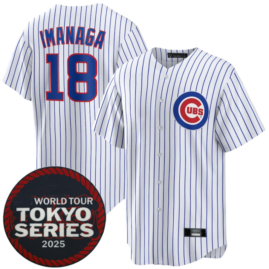C.Cubs #18 Sh��-ta Imanaga Player White 2025 World Tour Tokyo Series Home Stitched Baseball Jerseys