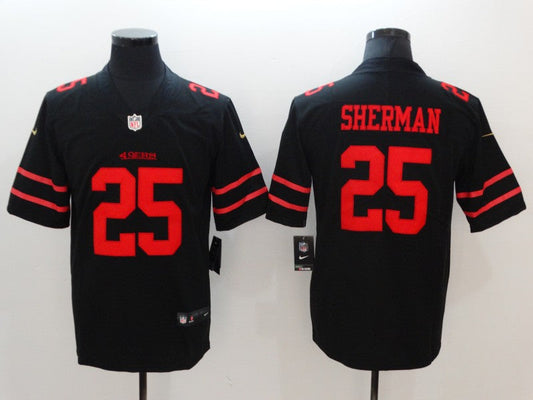 Men's San Francisco 49ers Richard Sherman #25 Black Game jersey