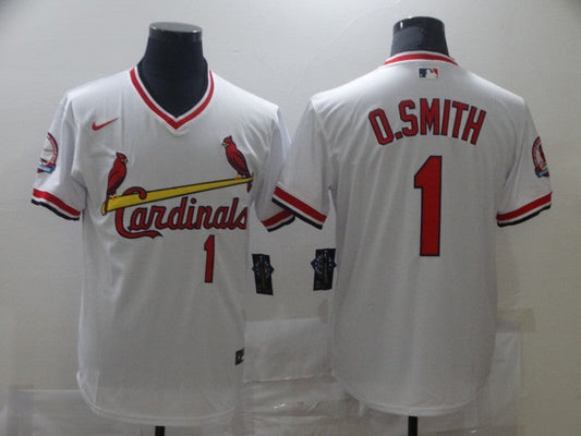 Men's St. Louis Cardinals Ozzie Smith #1 White Authentic Game jersey
