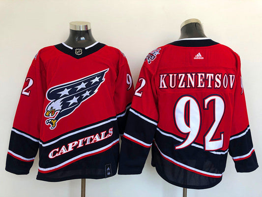 Men's Washington Capitals Evgeny Kuznetsov #92 Red Player Game jersey