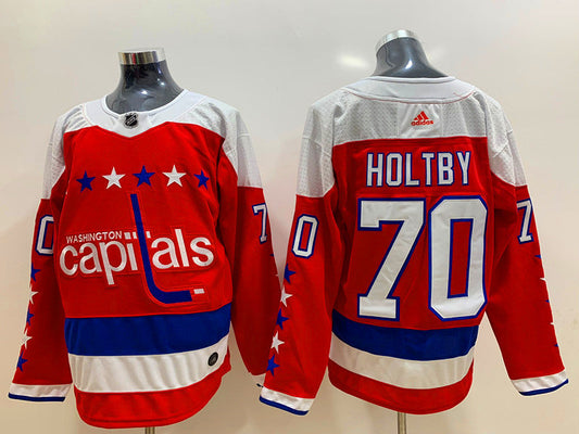 Men's Washington Capitals Braden Holtby #70 Red Breakaway Home jersey