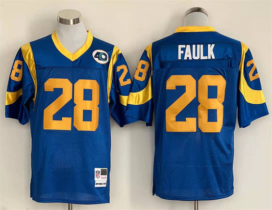 Men's San Louis Rams Marshall Faulk Mitchell & Ness Blue Legacy Replica jersey