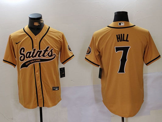 Men's New Orleans Saints Taysom Hill #7 Yellow Game jersey