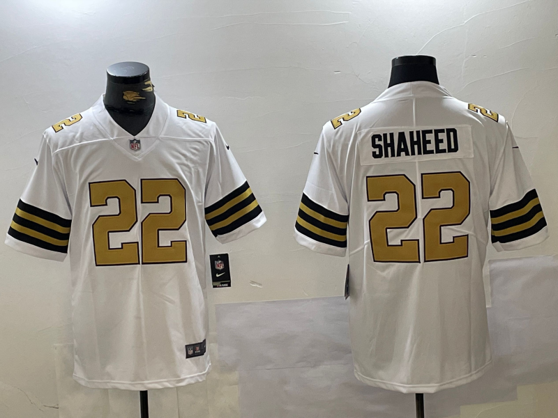 Men's New Orleans Saints Rashid Shaheed #22 White Player Game jersey