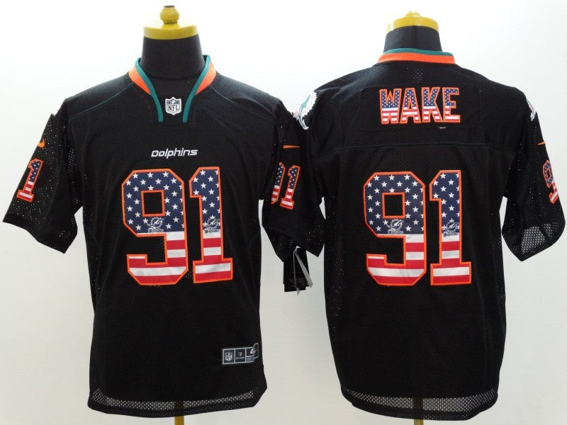 Men's Miami Dolphins Cameron Wake #91 Black Game jersey