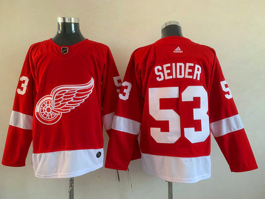 Men's Detroit Red Wings Moritz Seider #53 Red Home Breakaway Player jersey