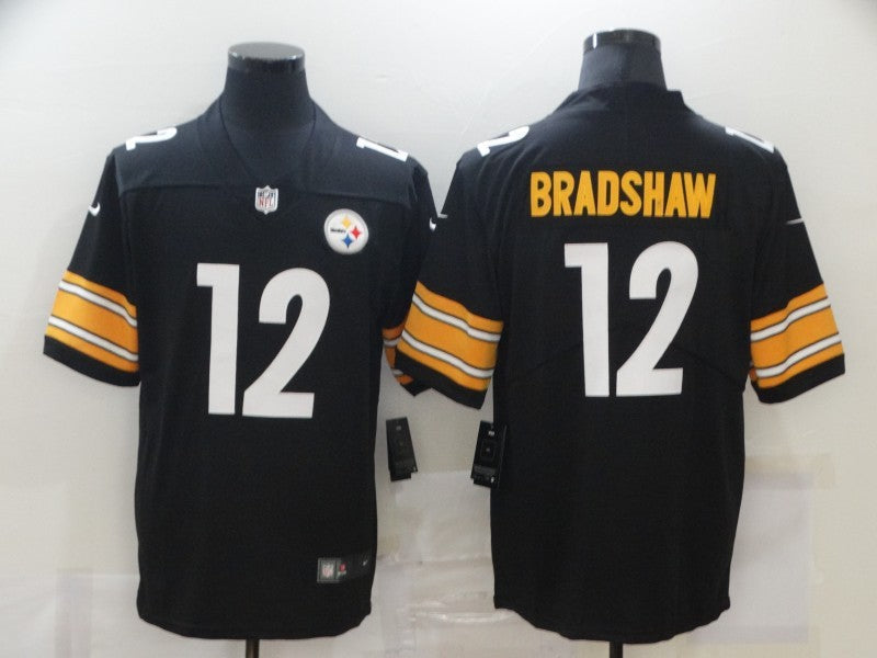 Men's Pittsburgh Steelers Terry Bradshaw #12 Black Game jersey
