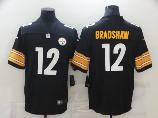 Men's Pittsburgh Steelers Terry Bradshaw #12 Black Game jersey