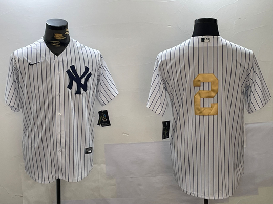Men's New York Yankees Derek Jeter #2 White Game Team jersey