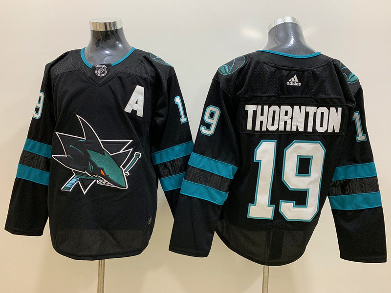 Men's San Jose Sharks Joe Thornton #19 Black Breakaway Player jersey