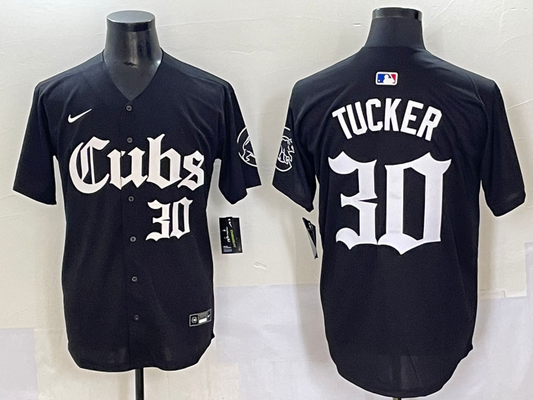 Men's Chicago Cubs Kyle Tucker #30 Black Replica Player Jersey