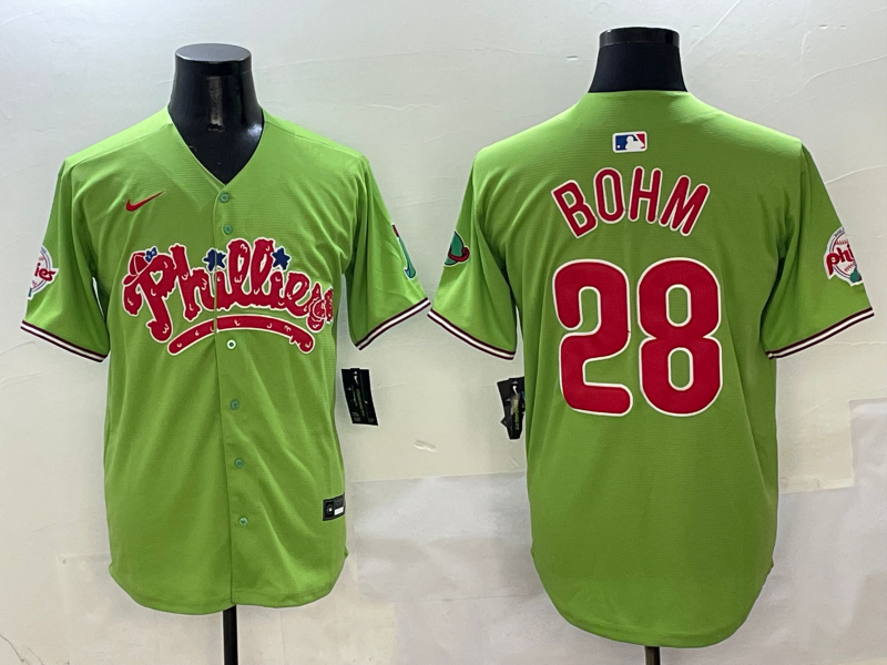 Men's Philadelphia Phillies Alec Bohm #28 Green Player jersey
