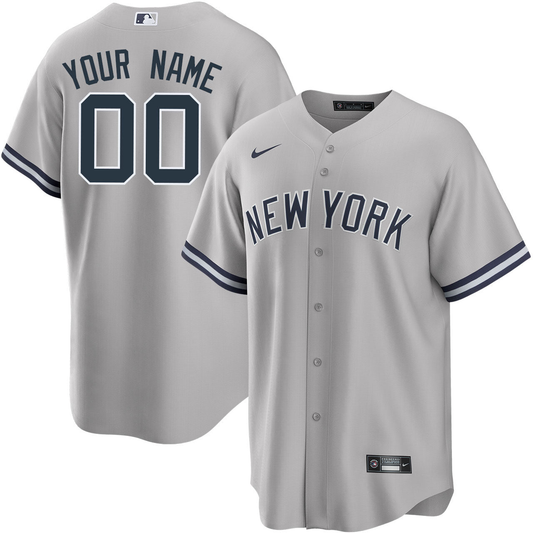 Men's New York Yankees Custom Grey Player jersey