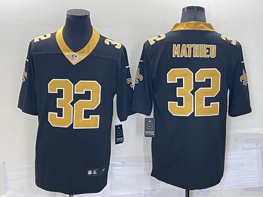Men's New Orleans Saints Tyrann Mathieu #32 Black Game jersey