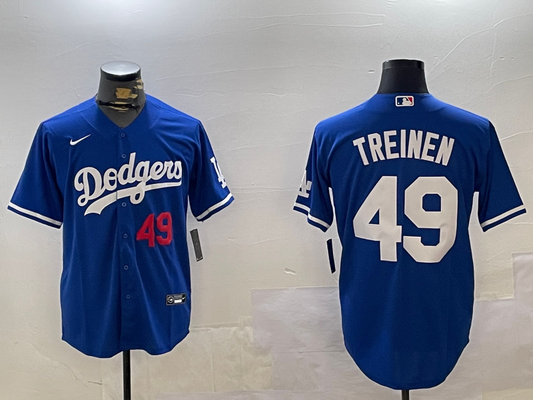 Men's Los Angeles Dodgers Blake Treinen #49 Royal Alternate Replica Player jersey