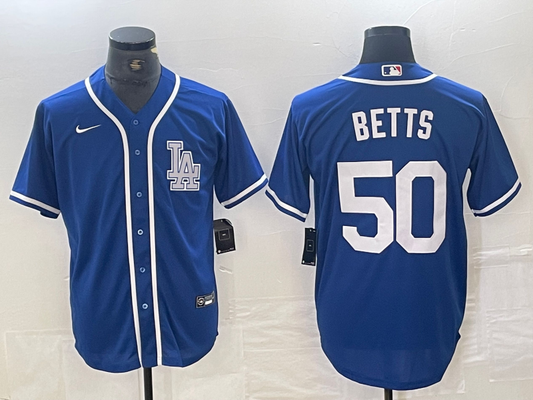 Men's Los Angeles Dodgers Mookie Betts #50 Blue Limited Player jersey